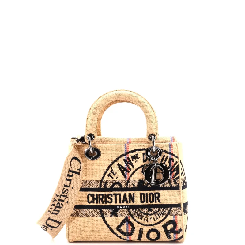 Trendsetting Christian Dior crossbody bags with a colorful strapLady D-Lite Bag Cannage Embroidered Raffia Medium