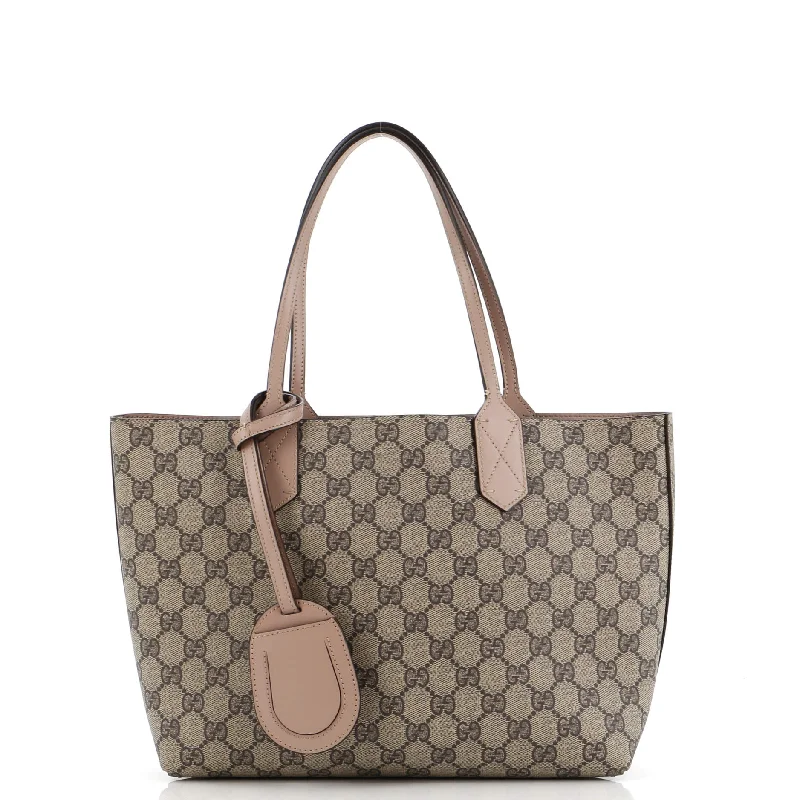 Gucci handbags for women with a beaded trimReversible Tote GG Print Leather Small