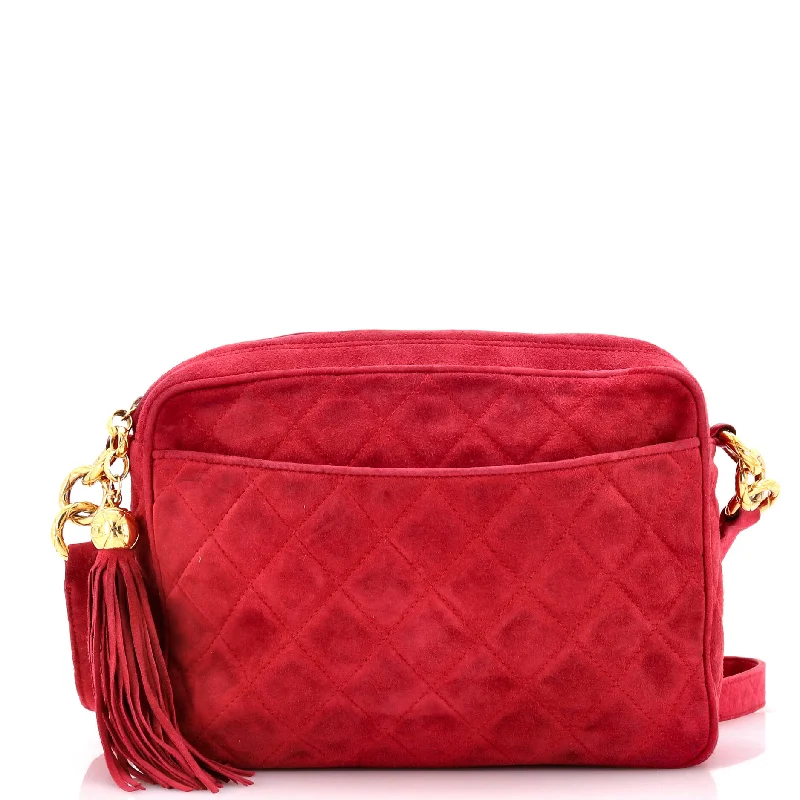 High - fashion Christian Dior bags with a geometric patternVintage Front Pocket Camera Bag Quilted Suede Medium