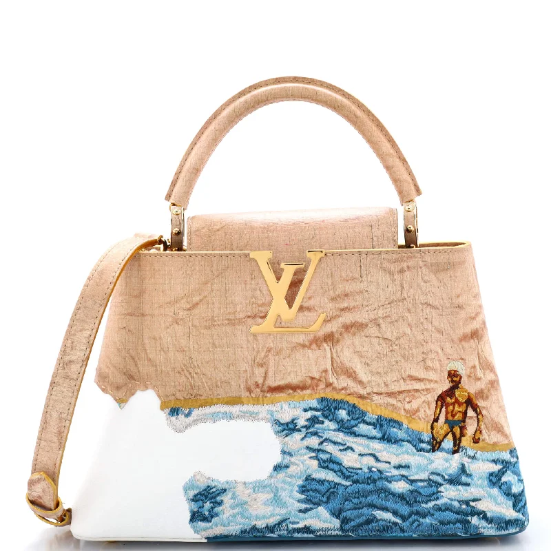 Ladies Louis Vuitton handbags with a detachable coin purse insideBillie Zangewa ArtyCapucines Bag Embroidered Leather MM