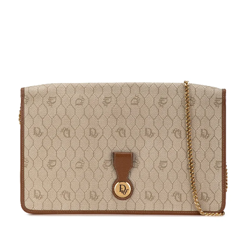 Christian Dior tote bags with a printed Dior logo on the frontBeige Dior Honeycomb Chain Crossbody