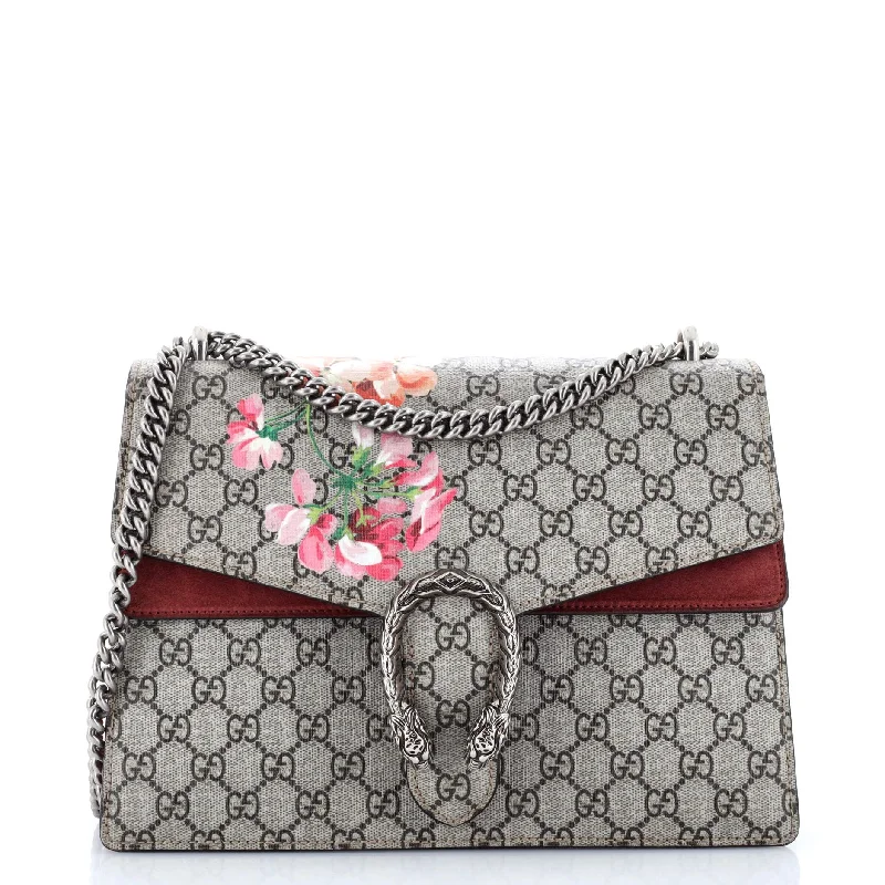 Gucci tote bags for women with a double - handle designDionysus Bag Blooms Print GG Coated Canvas Medium