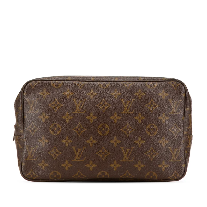 Louis Vuitton crossbody bags with a printed floral pattern for femininityBrown Louis Vuitton Monogram Trousse Toilette 28 Clutch Bag