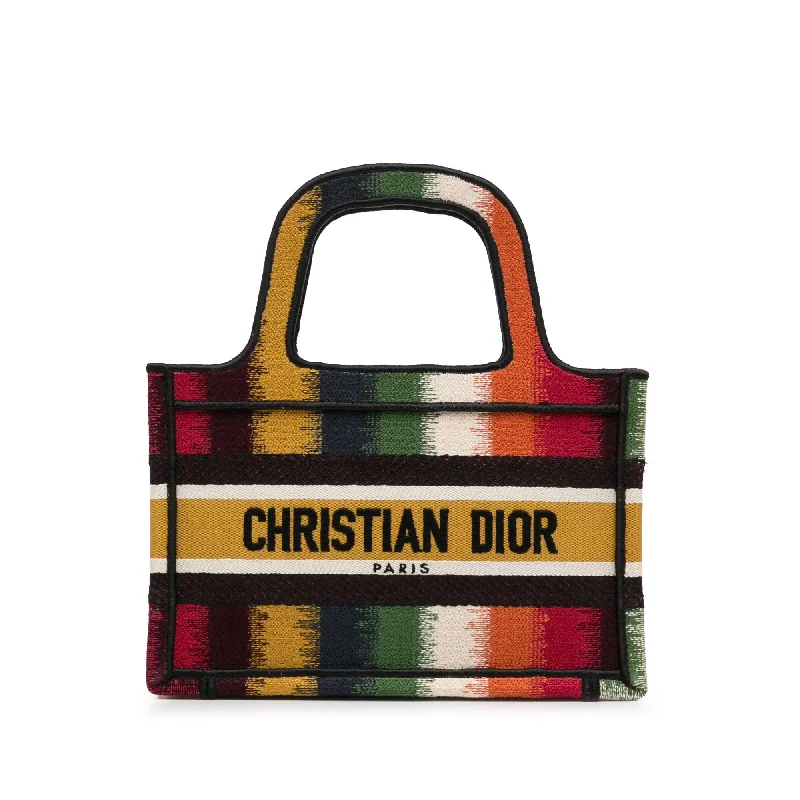 Christian Dior tote bags with a printed Dior logo on the frontGreen Dior Mini Embroidered Book Tote