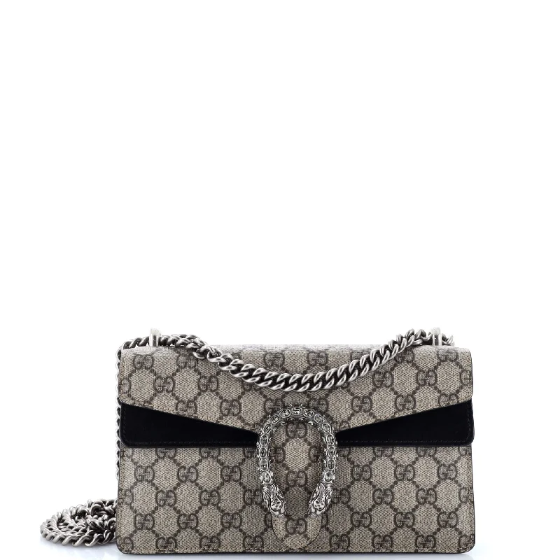 Gucci tote bags for women with a water - resistant coatingDionysus Bag GG Coated Canvas with Crystal Embellished Metal Small