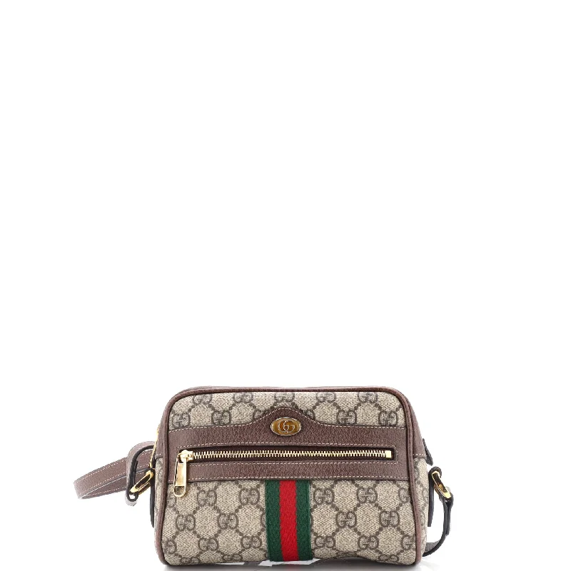 Women Gucci crossbody bags with a keychain holderOphidia Shoulder Bag GG Coated Canvas Mini