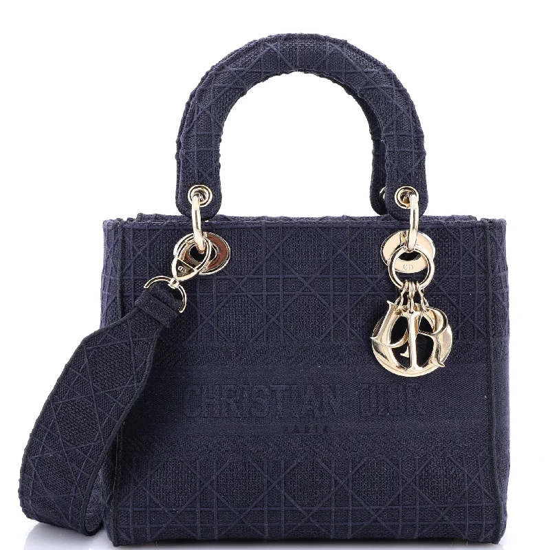 Christian Dior handbags with a back - pocket for quick storageLady D-Lite Bag Cannage Embroidered Canvas Medium