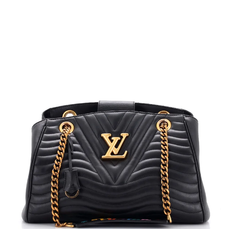 Louis Vuitton crossbody bags in a bold red color for a statementNew Wave Chain Tote Quilted Leather