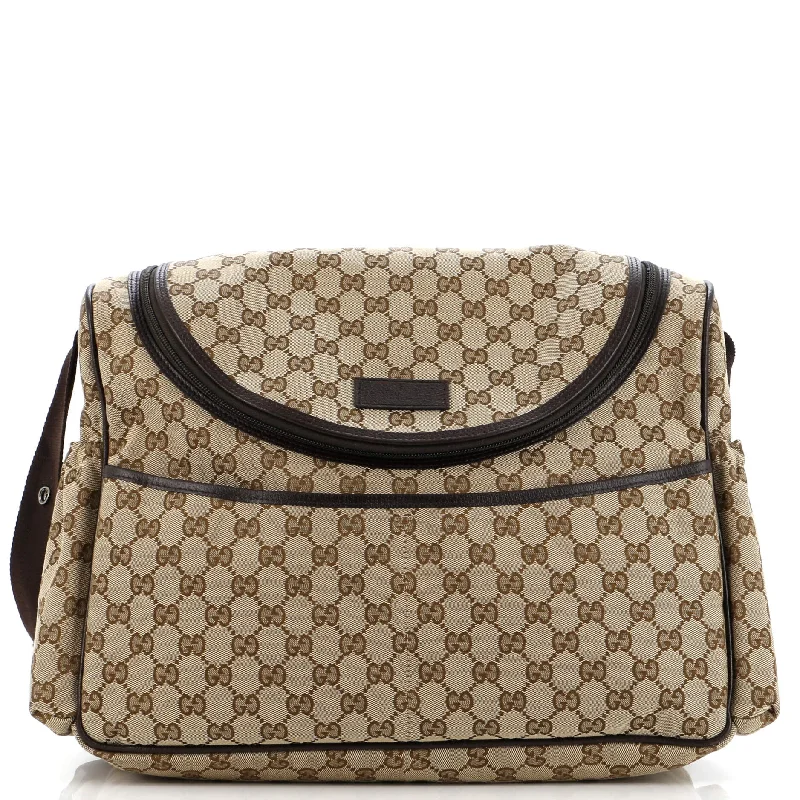 Gucci backpacks for women with a multi - pocket designDiaper Crossbody Bag GG Canvas