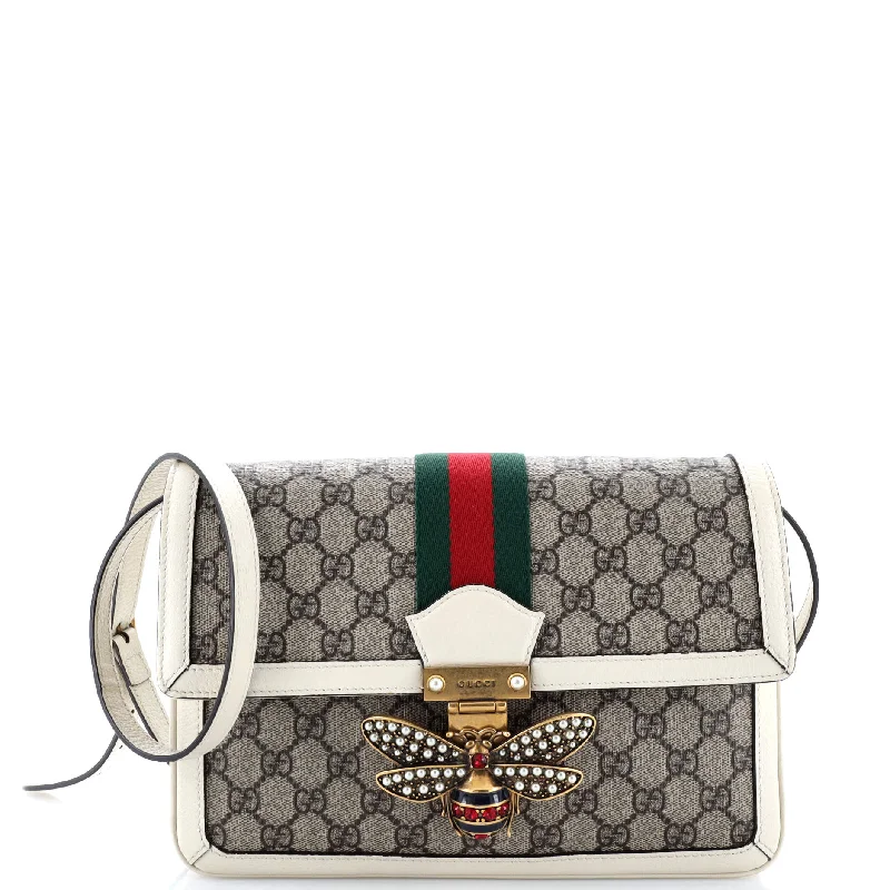 Women Gucci crossbody bags with a keychain holderQueen Margaret Shoulder Bag GG Coated Canvas Medium