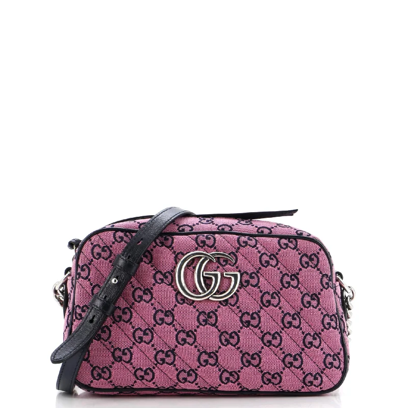 Women Gucci bags with a detachable mirror insideGG Marmont Shoulder Bag Diagonal Quilted GG Canvas Small