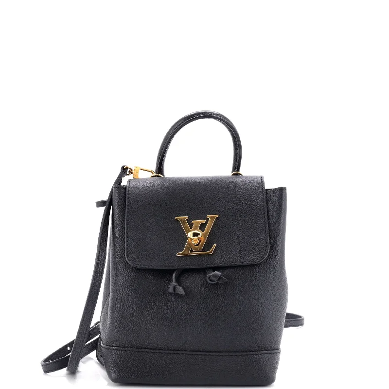 Louis Vuitton backpacks with a padded back panel for comfort during long - wearLockme Backpack Leather Mini