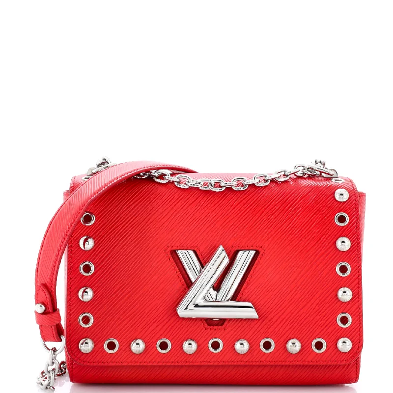 Louis Vuitton tote bags with a printed LV logo on the front for brand visibilityTwist Handbag Studded Epi Leather MM