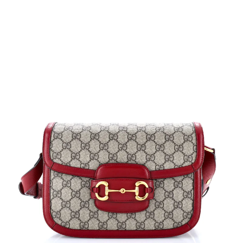 Gucci handbags for women with a metal - framed claspHorsebit 1955 Shoulder Bag GG Coated Canvas with Leather Small