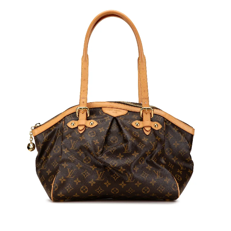 Ladies Louis Vuitton Petite Malle bags with a star - shaped charm for cutenessBrown Louis Vuitton Monogram Tivoli GM Shoulder Bag