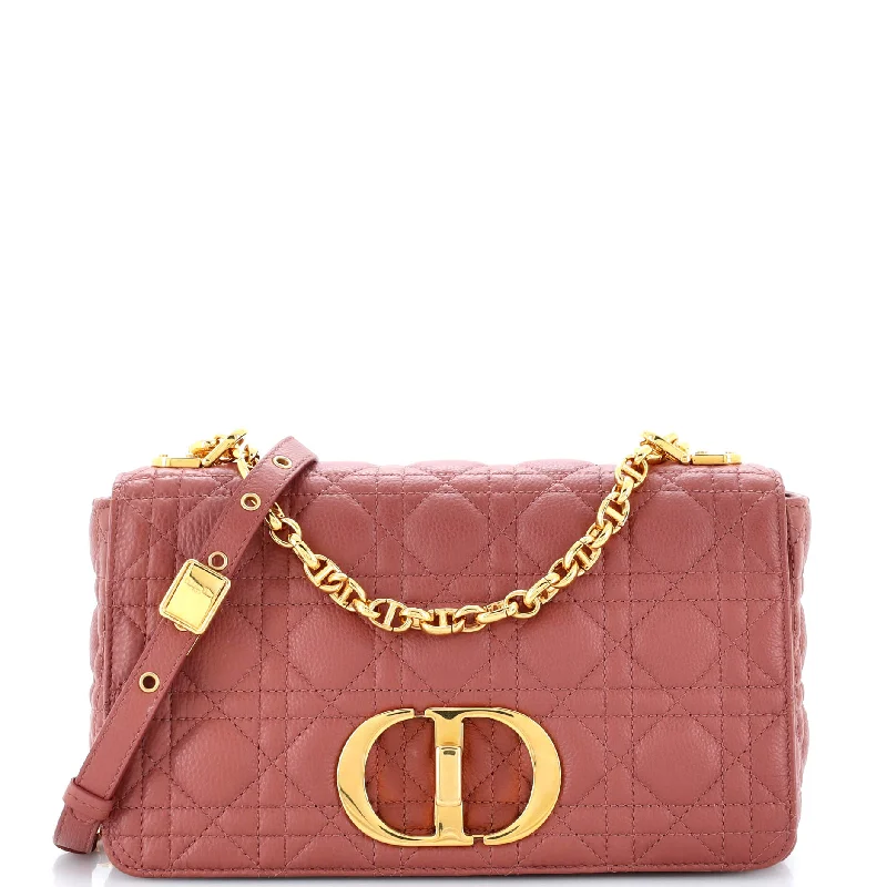 Christian Dior bags with a zip - top closure and multiple compartmentsCaro Bag Cannage Quilt Calfskin New Medium