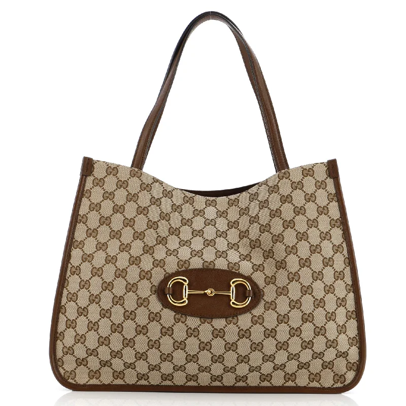 Women Gucci tote bags in GG Supreme canvas for a branded feelHorsebit 1955 Tote GG Canvas Medium