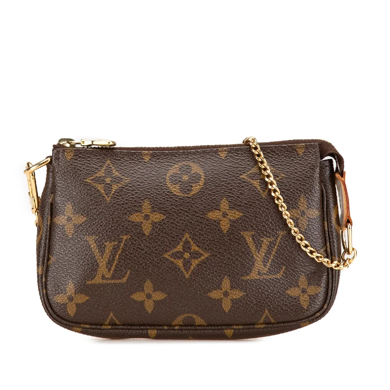 Louis Vuitton Twist bags with a contrast - colored interior for visual interestBrown Louis Vuitton Monogram Mini Pochette Accessoires Handbag