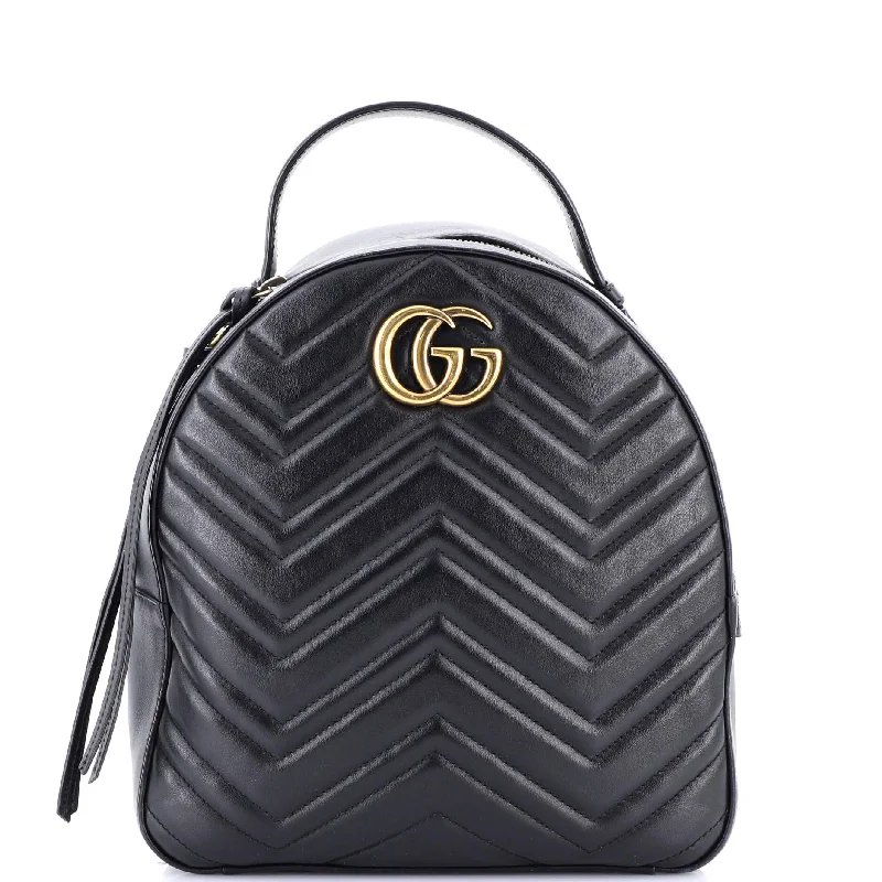 Small - sized Women Gucci shoulder bags for evening outingsGG Marmont Backpack Matelasse Leather Small