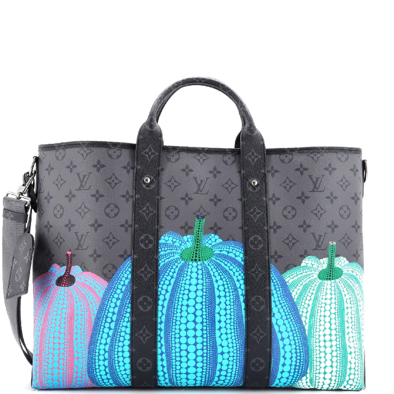 Christian Dior tote bags with a double - handle and shoulder - strap optionWeekend Tote Yayoi Kusama Pumpkins Reverse Monogram Eclipse Canvas GM