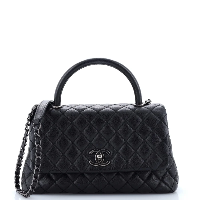 Christian Dior crossbody bags with a front - flap pocket for easy accessCoco Top Handle Bag Quilted Caviar Small