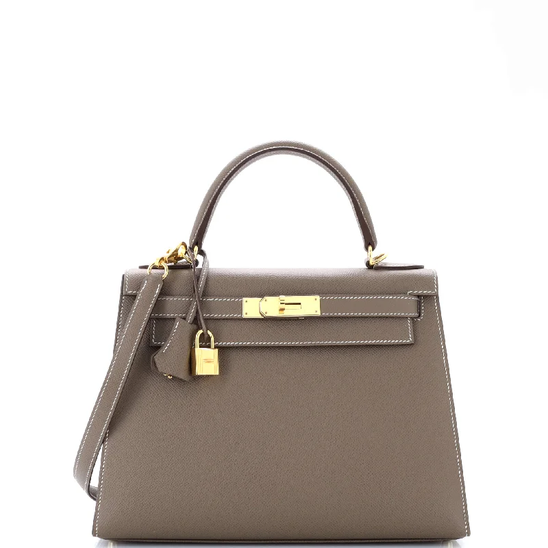 Christian Dior backpacks with a sleek, minimalist silhouetteKelly Handbag Grey Epsom with Gold Hardware 28