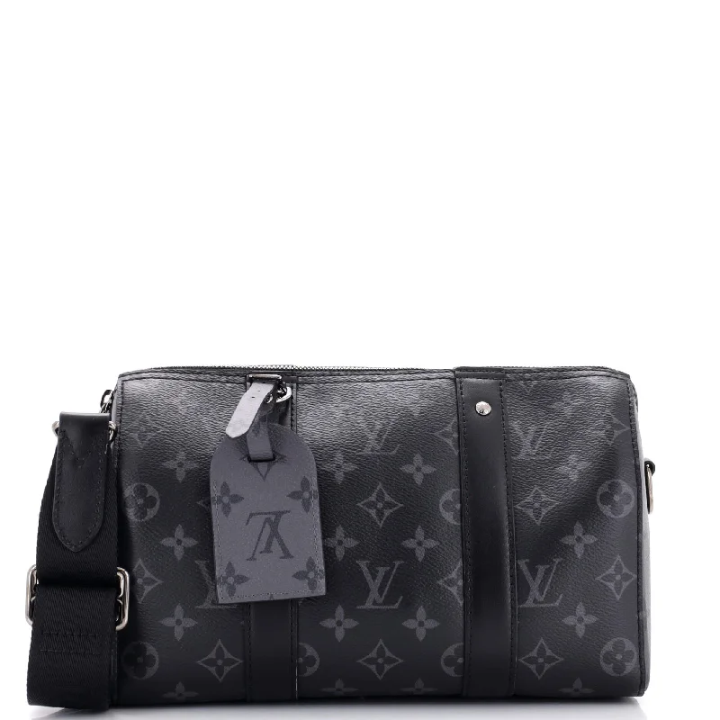 Louis Vuitton Capucines bags with smooth calfskin leather for luxuryKeepall Bandouliere Bag Reverse Monogram Eclipse Canvas 25