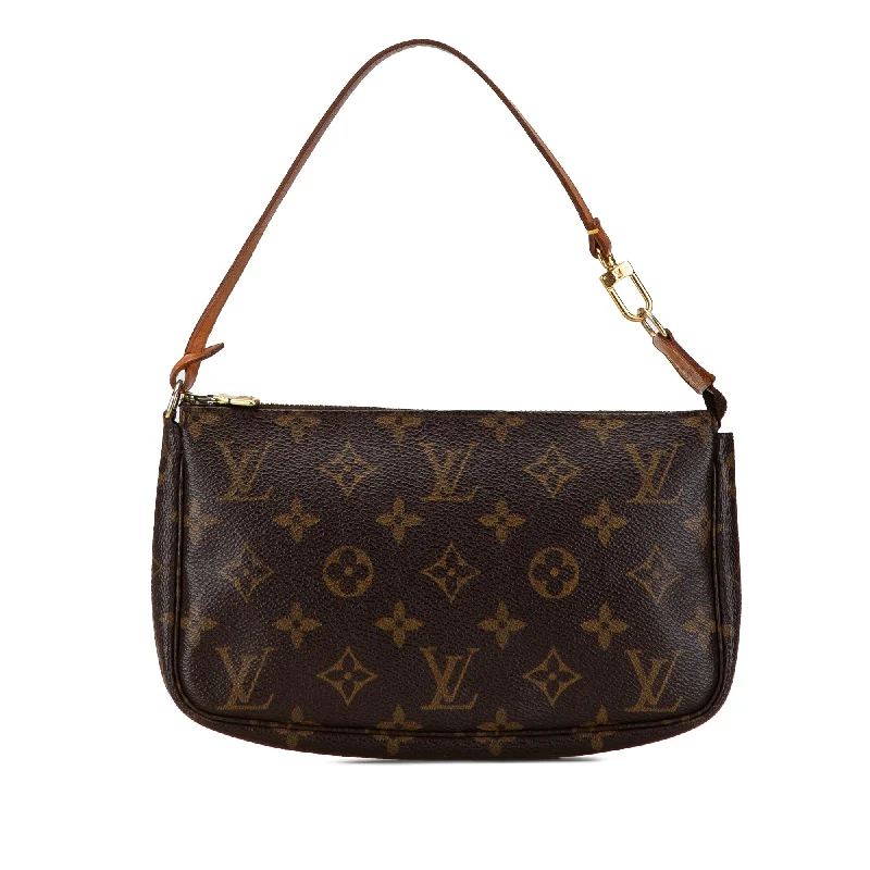 Louis Vuitton bags with a zip - around closure for enhanced securityBrown Louis Vuitton Monogram Pochette Accessoires Shoulder Bag