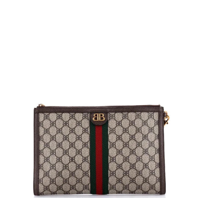 Gucci backpacks for women with a hidden back pocketx Gucci The Hacker Project Web Wristlet Clutch BB Coated Canvas