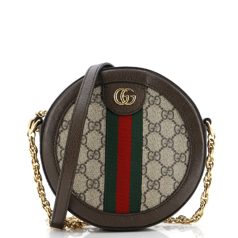 Ladies Gucci handbags with a detachable coin purse insideOphidia Round Shoulder Bag GG Coated Canvas Mini