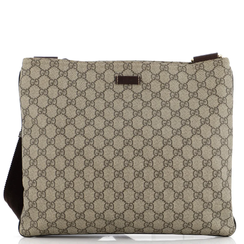 Women Gucci Sylvie bags with a detachable ribbon detailZip Top Messenger Bag GG Coated Canvas Large