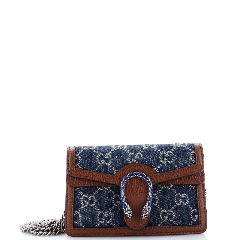 Women Gucci crossbody bags with a printed floral patternDionysus Bag GG Denim Super Mini