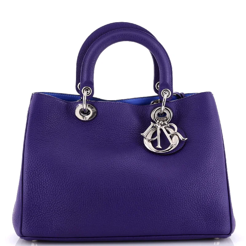 Contemporary Christian Dior handbags with a unique shapeDiorissimo Tote Pebbled Leather Medium