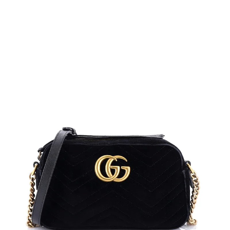 Small - sized Women Gucci shoulder bags for evening outingsGG Marmont Shoulder Bag Matelasse Velvet Small