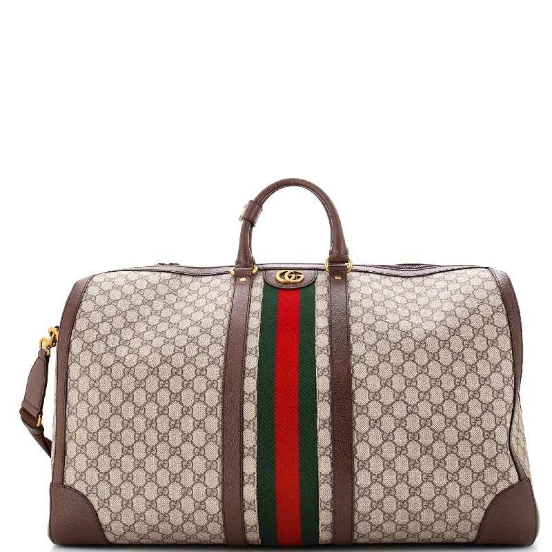 Gucci backpacks for women with a multi - pocket designSavoy Web Convertible Duffle Bag GG Coated Canvas Maxi