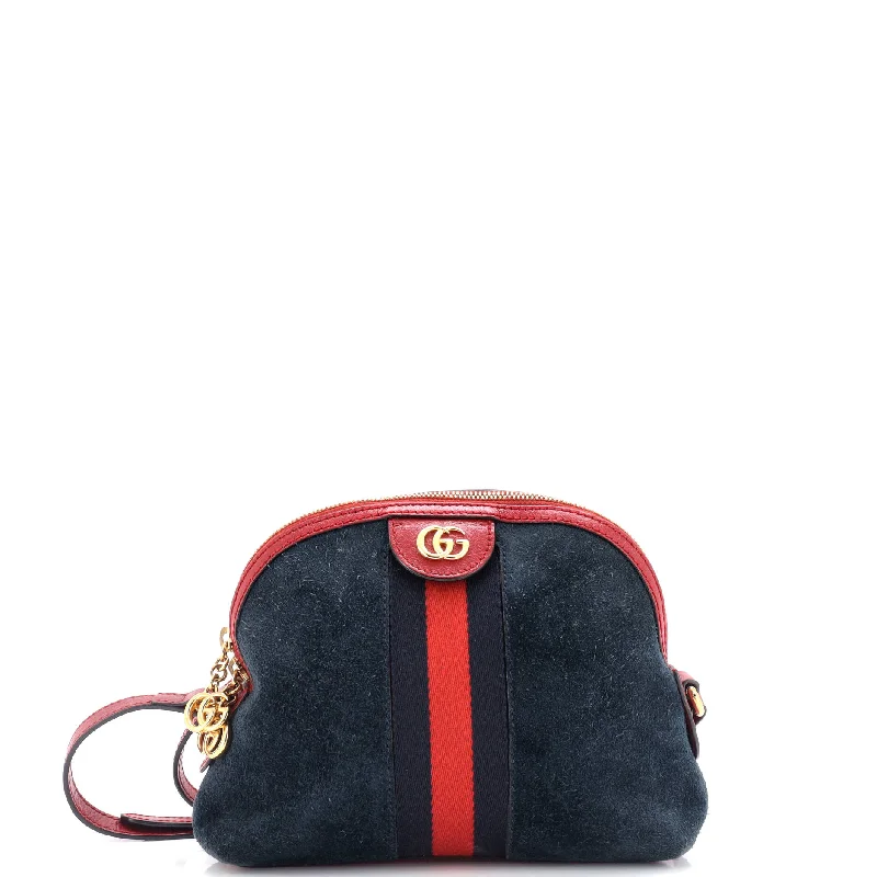 Christian Dior handbags with a removable shoulder strap for versatilityOphidia Dome Shoulder Bag Suede Small