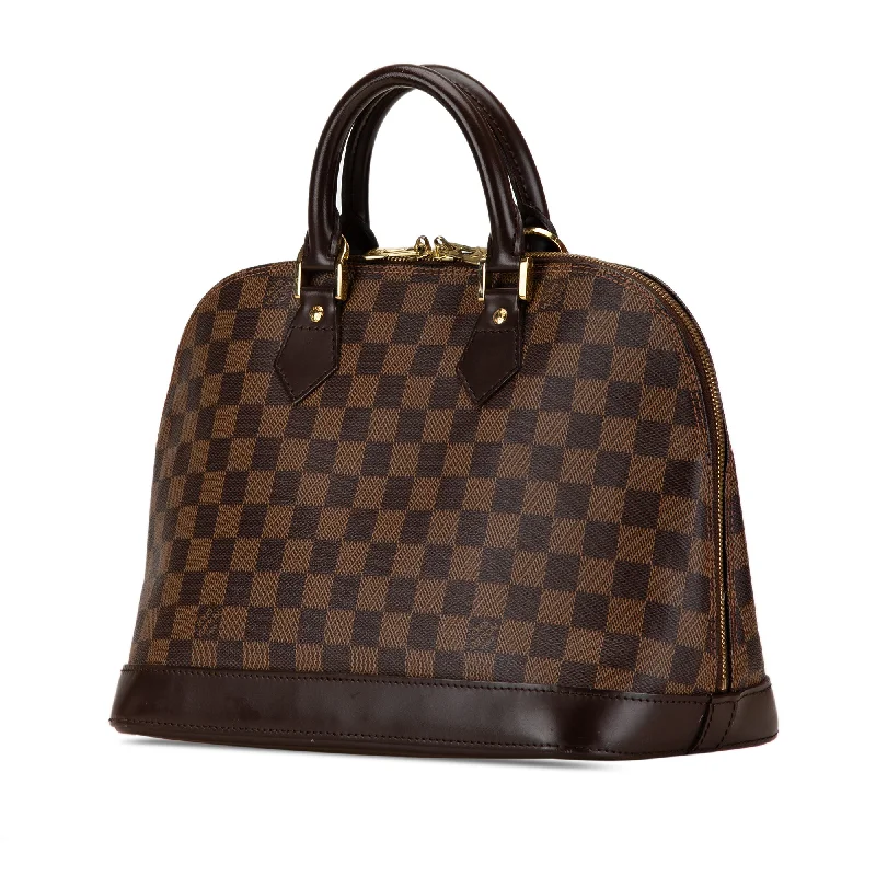 Louis Vuitton bags with a front - zip pocket for small items like keysBrown Louis Vuitton Damier Ebene Alma MM Handbag