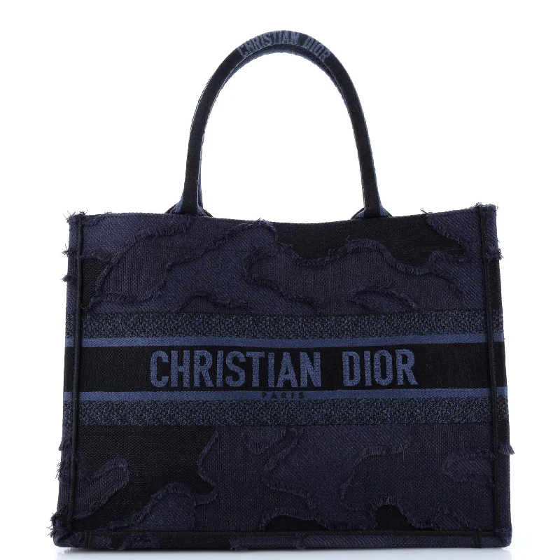 Christian Dior bags with a side - pocket for holding a water bottleBook Tote Camouflage Embroidered Canvas Medium