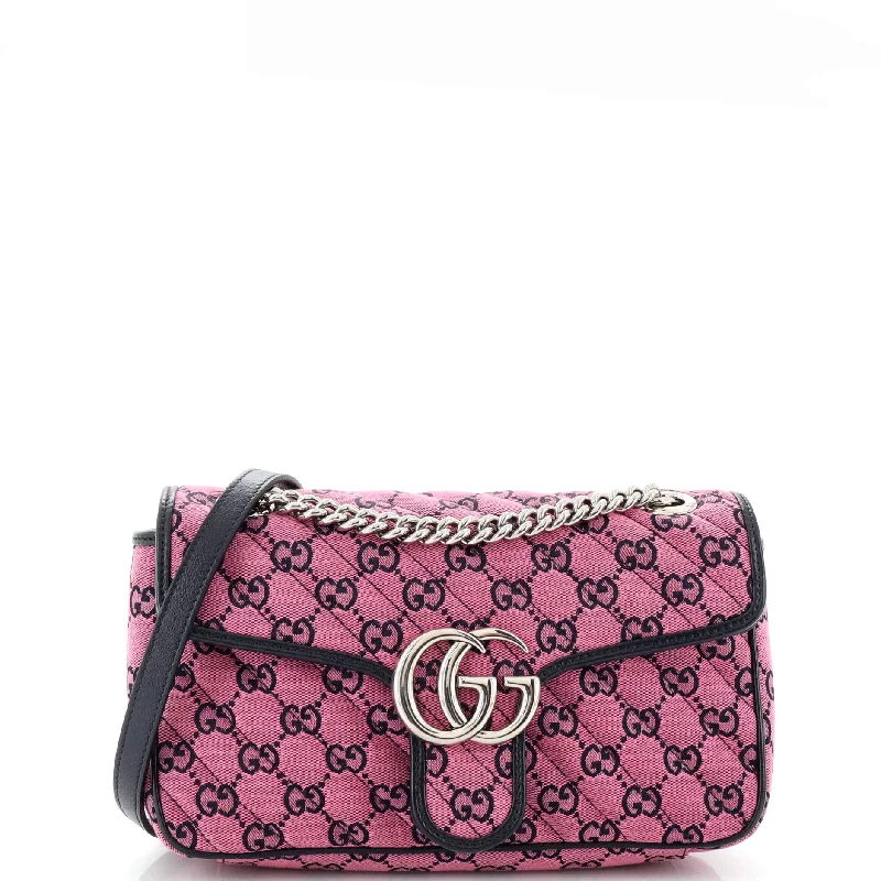 Gucci backpacks for women with a hidden back pocketGG Marmont Flap Bag Diagonal Quilted GG Canvas Small