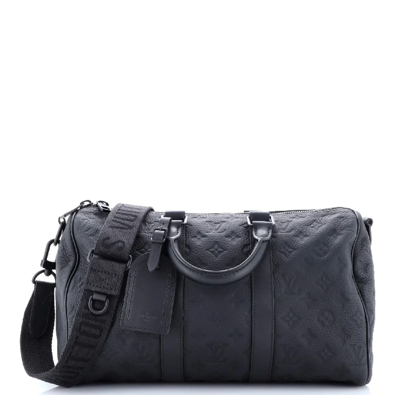 Louis Vuitton backpacks with a padded laptop compartment for travelKeepall Bandouliere Bag Monogram Taurillon Leather 35