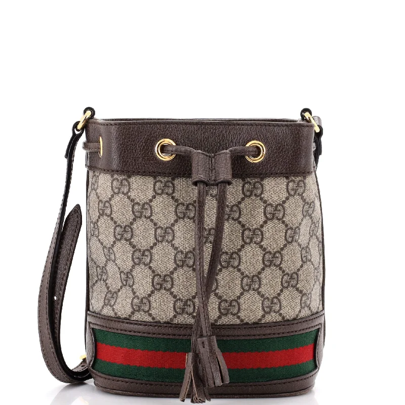 Women Gucci bags with a snap - button closure and a decorative charmOphidia Bucket Bag GG Coated Canvas Mini