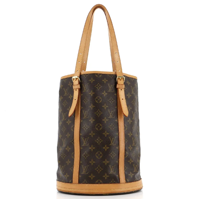 Ladies Louis Vuitton shoulder bags with a wide - width strap for comfortBucket Bag Monogram Canvas GM