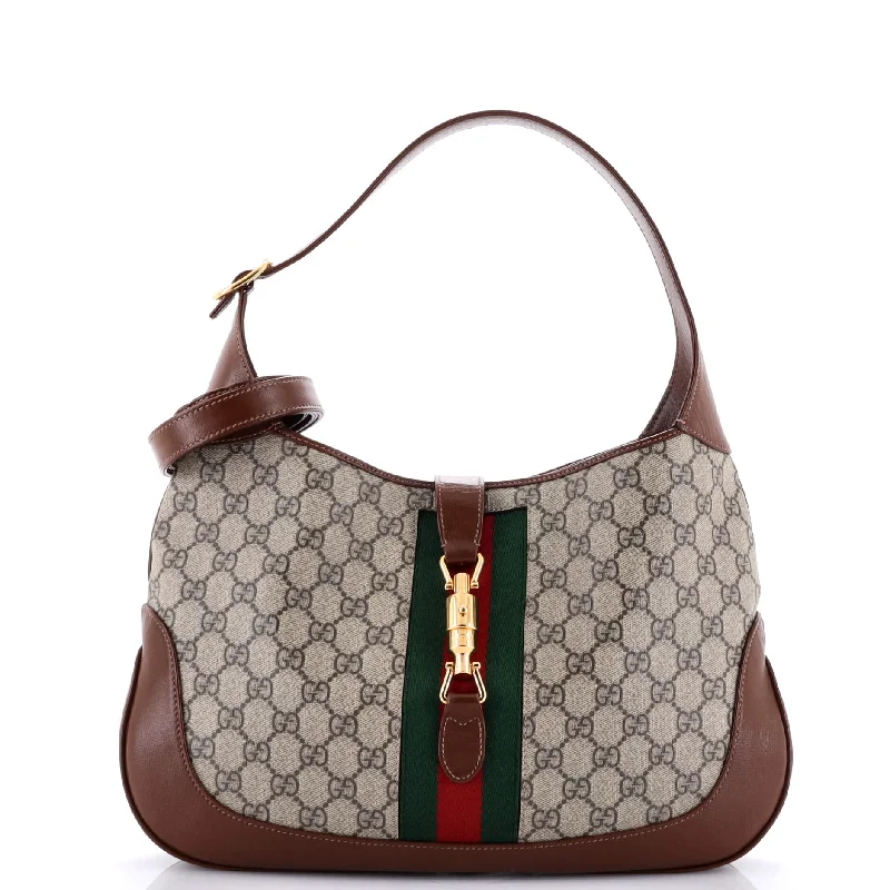 Ladies Gucci shoulder bags with a single - handle designJackie 1961 Hobo GG Coated Canvas Medium