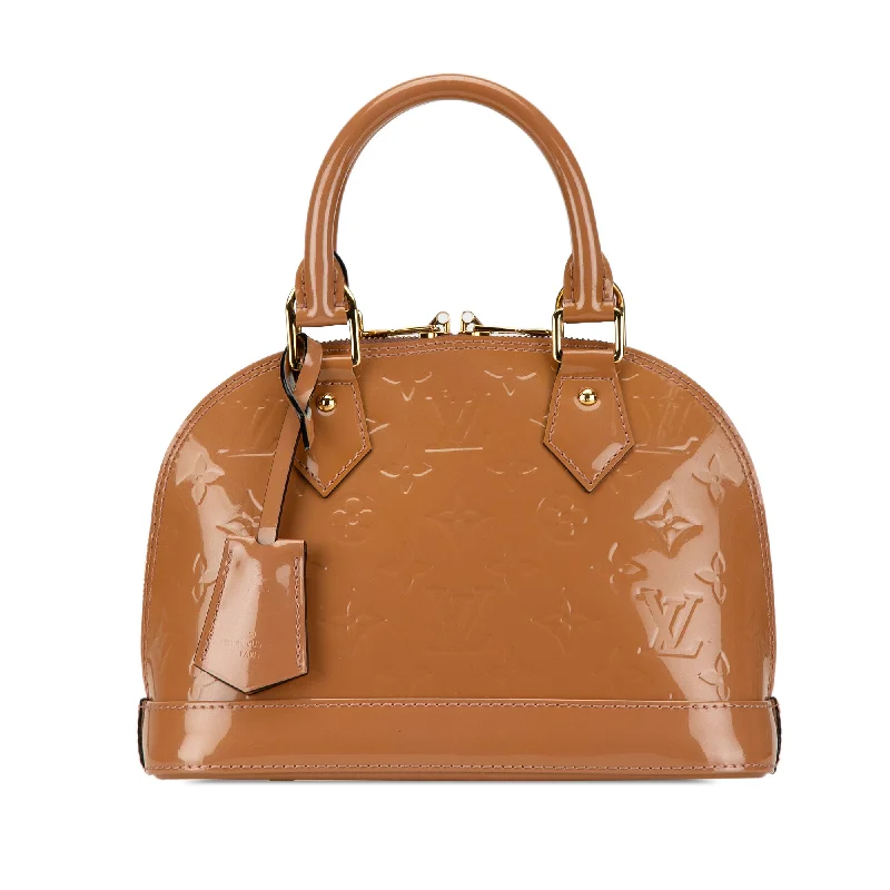 Louis Vuitton tote bags with a spacious interior and multiple pocketsBrown Louis Vuitton Monogram Vernis Alma BB Satchel