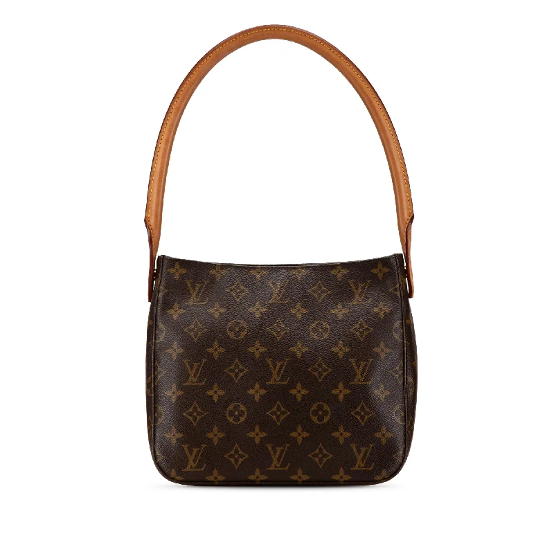 Louis Vuitton bags with a snap - button closure and a decorative charm for styleBrown Louis Vuitton Monogram Looping MM Shoulder Bag