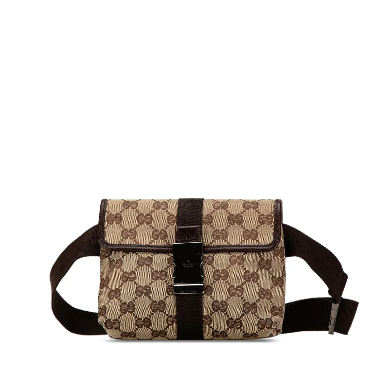 Gucci tote bags for women with a printed Gucci logoBrown Gucci GG Canvas Belt Bag