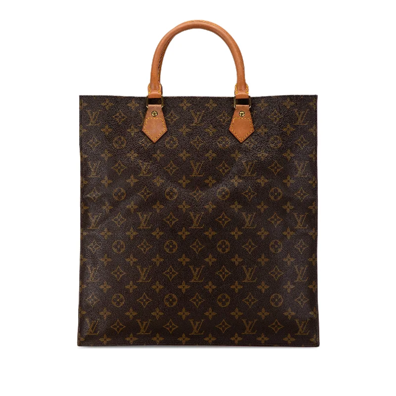 Louis Vuitton Alma bags with a leather - wrapped handle for a luxurious feelBrown Louis Vuitton Monogram Sac Plat Tote Bag