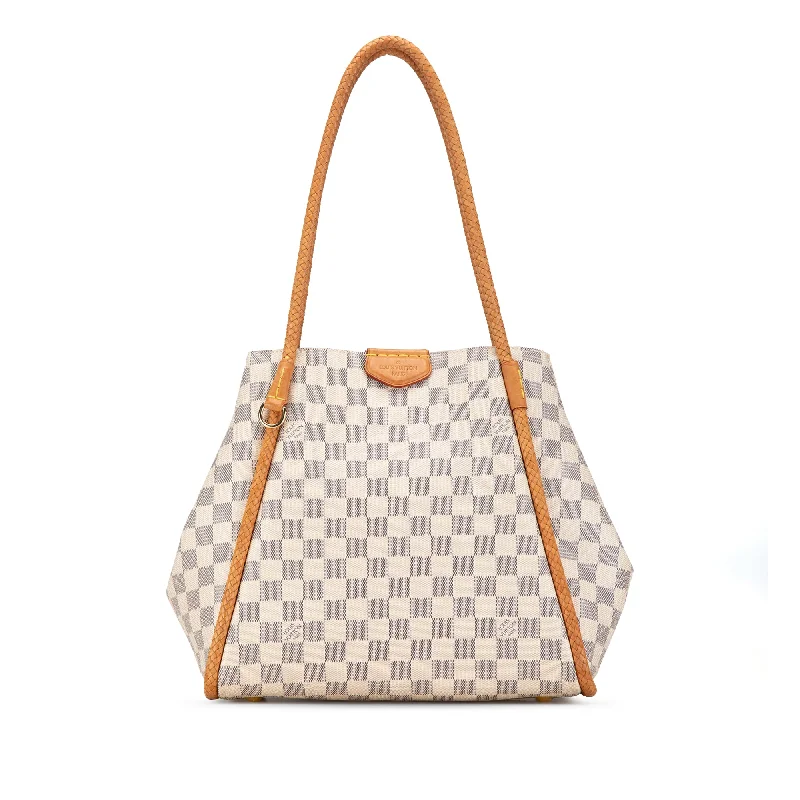 Louis Vuitton tote bags with a printed LV logo on the front for brand visibilityWhite Louis Vuitton Damier Azur Propriano Tote Bag