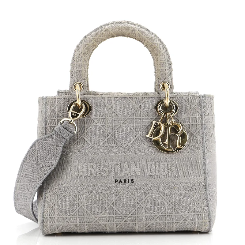 Christian Dior crossbody bags with a front - flap pocket for easy accessLady D-Lite Bag Cannage Embroidered Canvas Medium