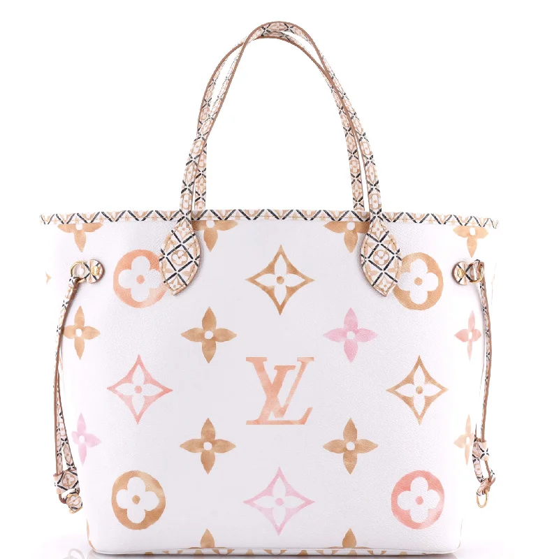 Ladies Louis Vuitton Petite Malle bags in a pastel color for a soft lookNeverfull NM Tote By The Pool Monogram Watercolor Giant MM